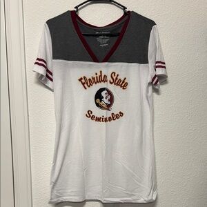 Colosseum Gray and Red V-Neck T-Shirt